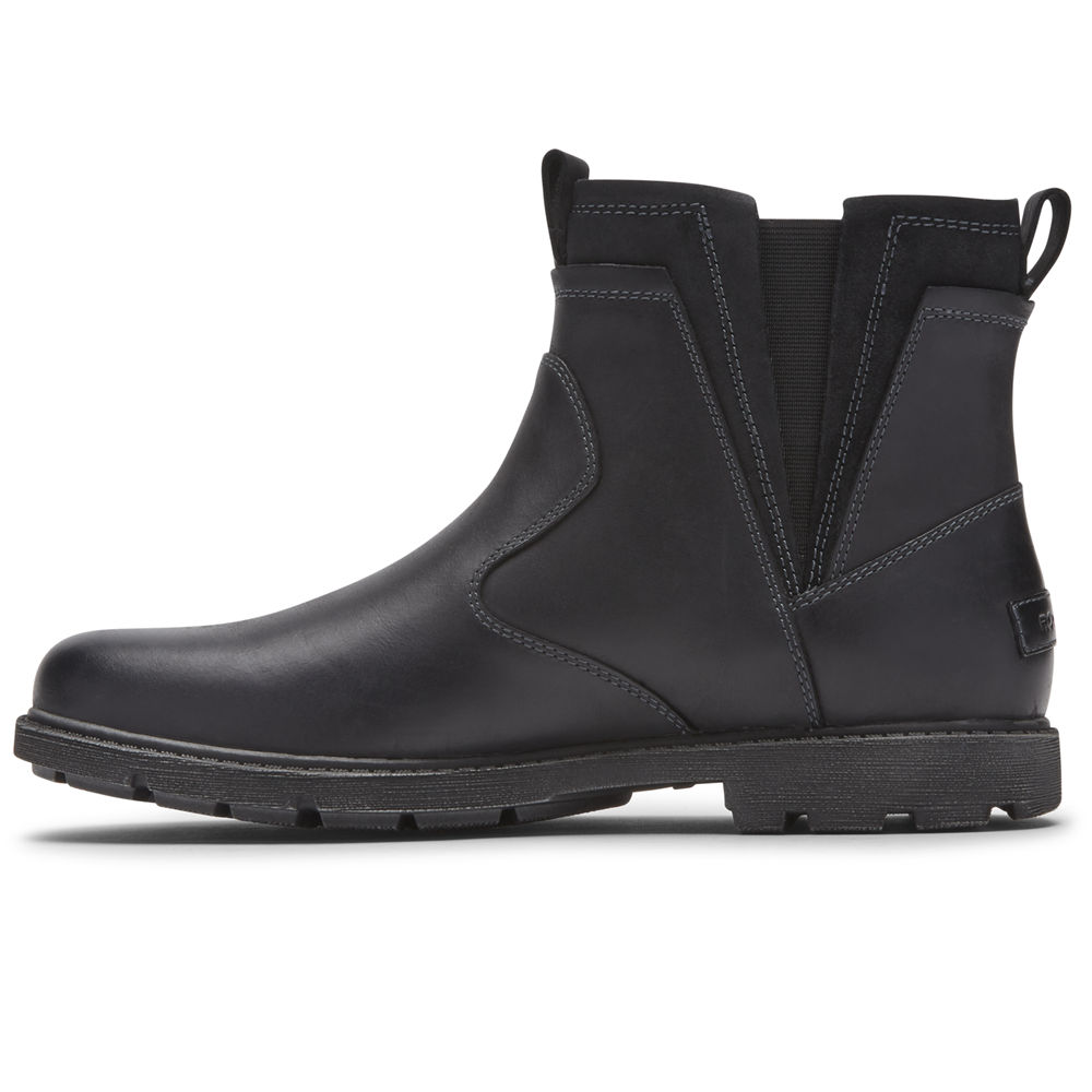 Botas Rockport Hombre Mexico - Storm Surge Waterproof Chelsea Negros - KUCAJ2589